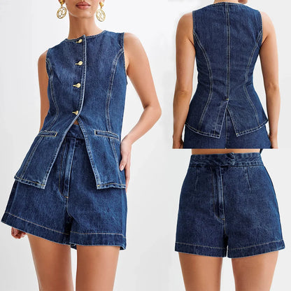 Women’s Denim Set Shorts and Top