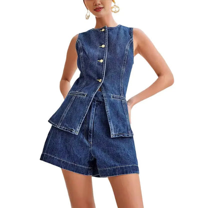 Women’s Denim Set Shorts and Top