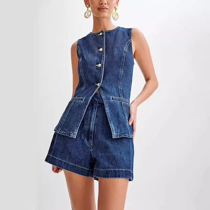 Women’s Denim Set Shorts and Top